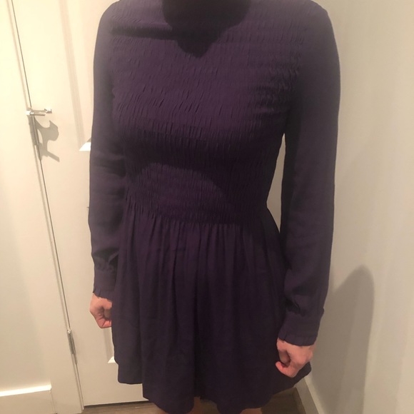 & Other Stories smocked navy mini dress sz XS - Picture 2 of 5